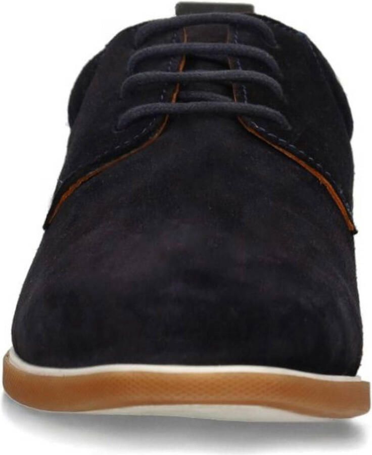 No Stress Heren Donkerblauwe suède veterschoenen