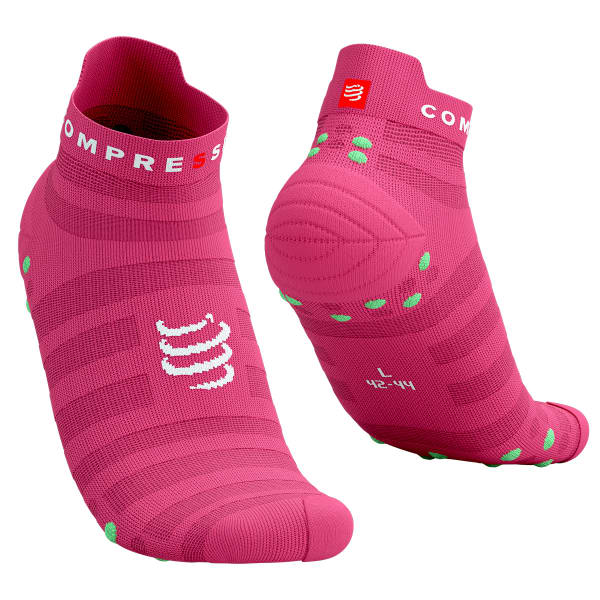 Chaussette running COMPRESSPORT PRO RACING SOCKS V4.0 ULTRALIGHT RUN LOW HOT PINK/SUMMER GREEN