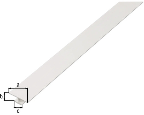 H-profiel PVC wit 25x4x1 mm, 2m