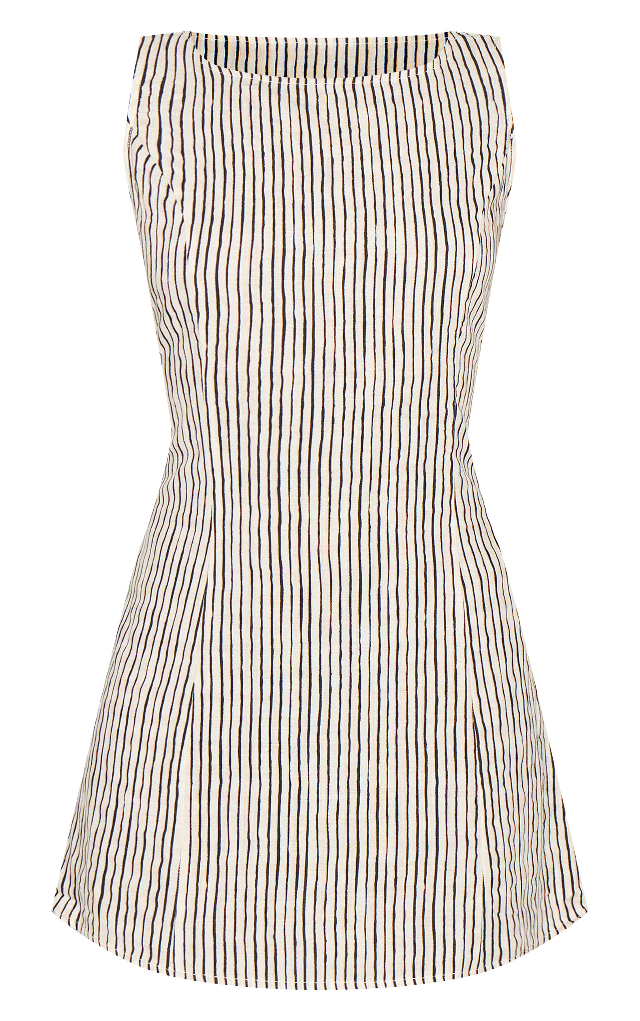 Noir Robe À Rayures Col Bateau