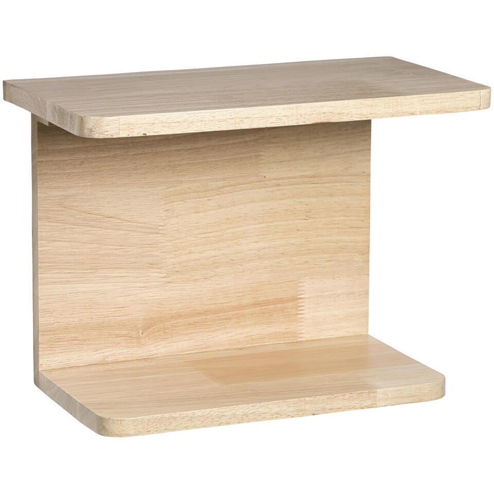 Wandplank Mick - naturel rubberwood - 24x32x18 cm