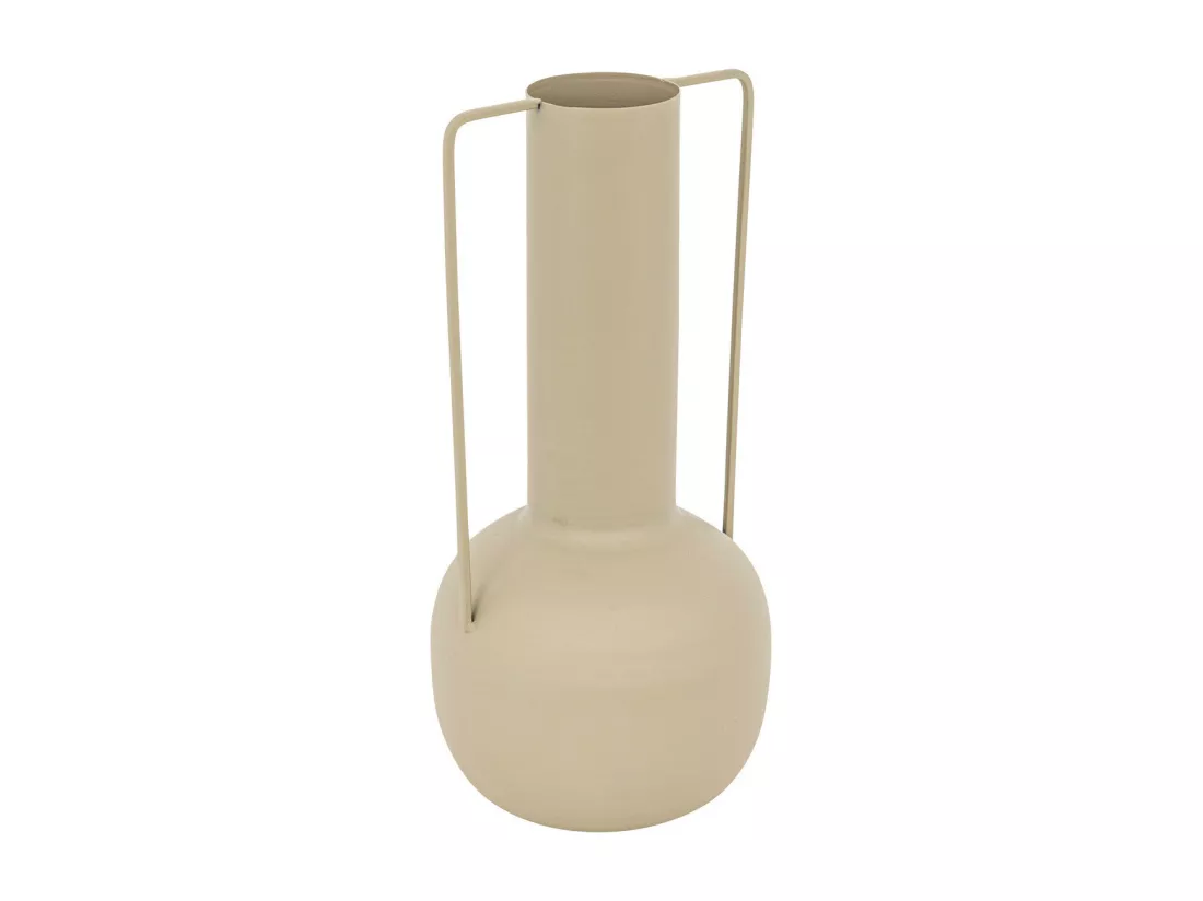 Vase amphore en métal Beige Lin design moderne H 29.5 cm