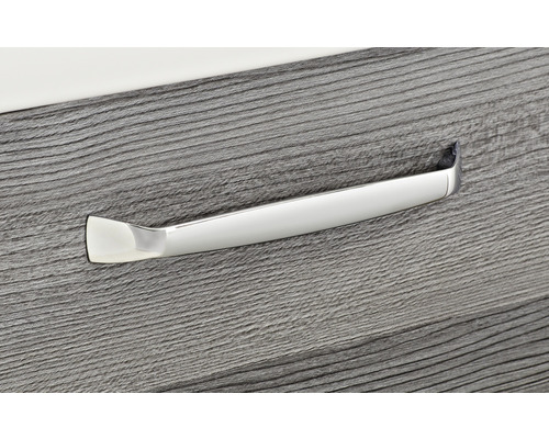 Pelipal Quickset 328 badkamermeubelset, BxHxD 80 x 200 x 39 cm, grafiet getextureerd front (horizontaal patroon), met keramische wastafel en wandkast 328.050002