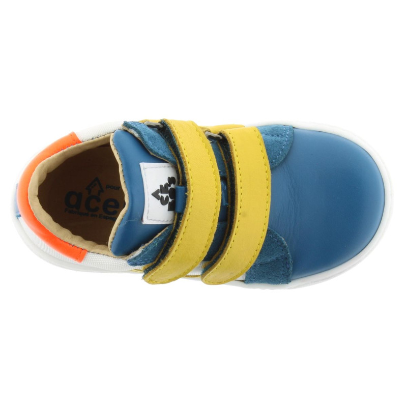 Acebos Acebos Sport Bleu Blanc Jaune Velcros