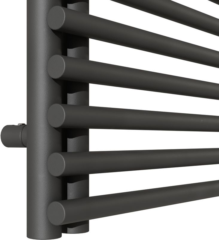Vipera - Nevada - Enkele Handdoekradiator - Mat Zwart - 60 x 180 cm - Centrale Verwarming - Zijaansluiting - 1103W