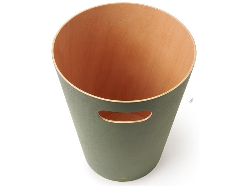 Umbra Papierkorb Woodrow 7.5 l, Grün Abfallkorb aus Sperrholz