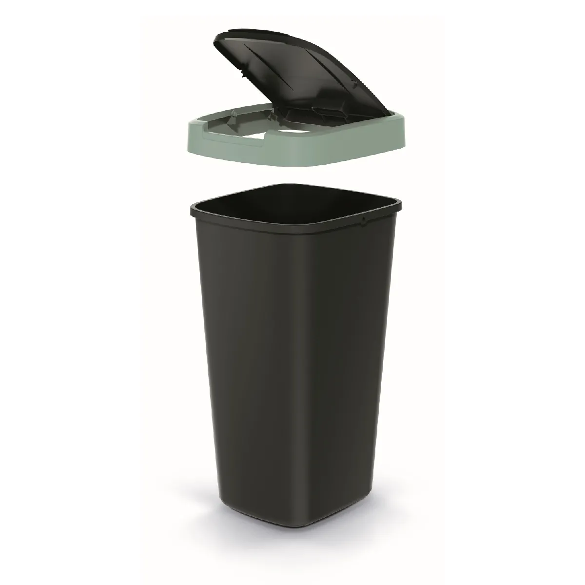Keden Compacta Q Poubelle - 25 L - Noir/Vert clair