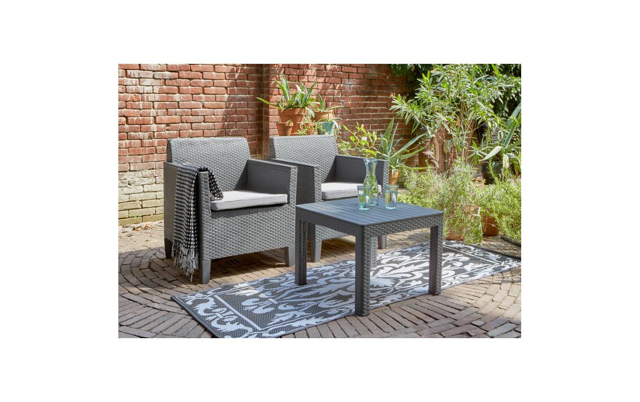 Orlando Balkonset, Graphit, inkl. Kissen<br>Set Lounge