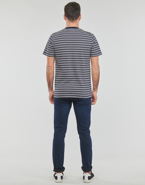 Selected - SLHANDY STRIPE SS O-NECK TEE W - Marine / Blanc