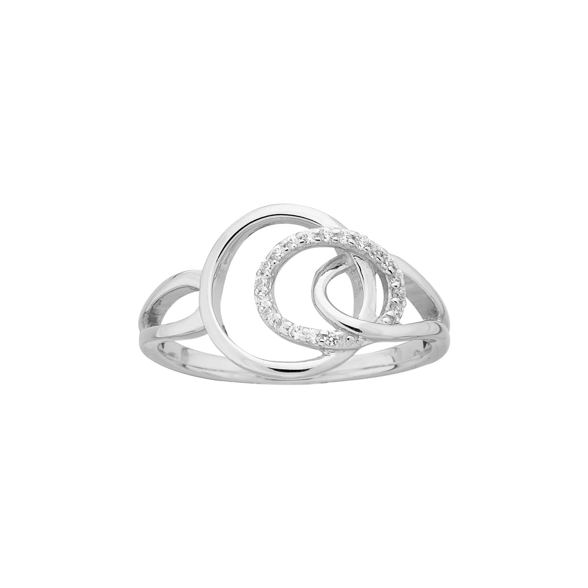 Bague en Argent avec oxyde de zirconium blanc