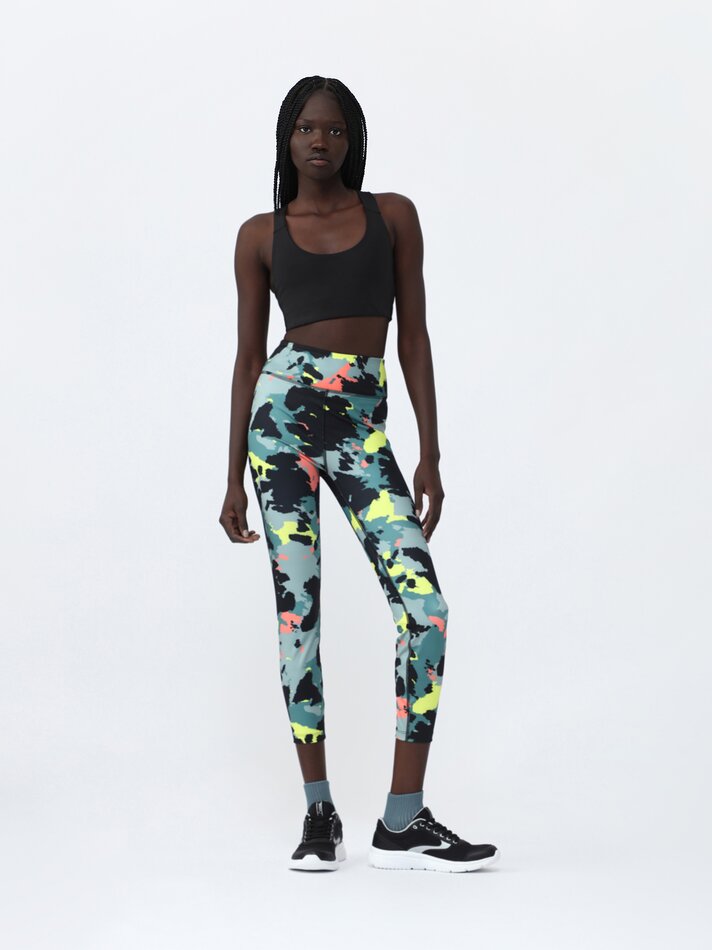 Conjunto com 2 Leggings Esportivas - Amarelo Limão