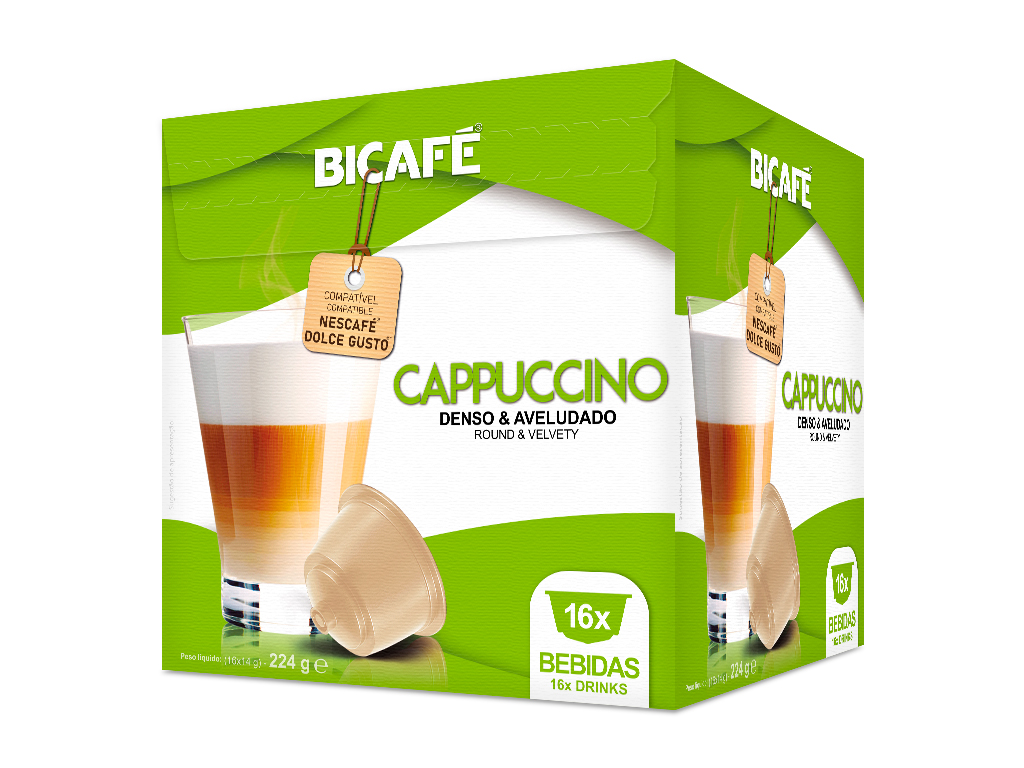 CÁPSULAS BICAFÉ CAFÉ COMPATÍVEL DOLCE GUSTO CAPPUCCINO 16UN
