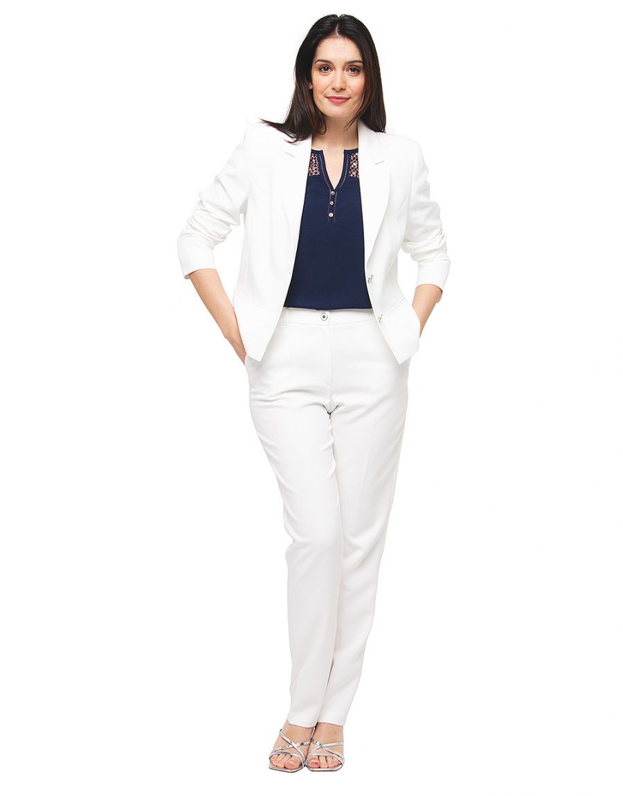 Blouse marine dentelle