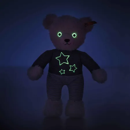 Steiff Light at Night Knuffi Teddybär weiß/grau, 30 cm