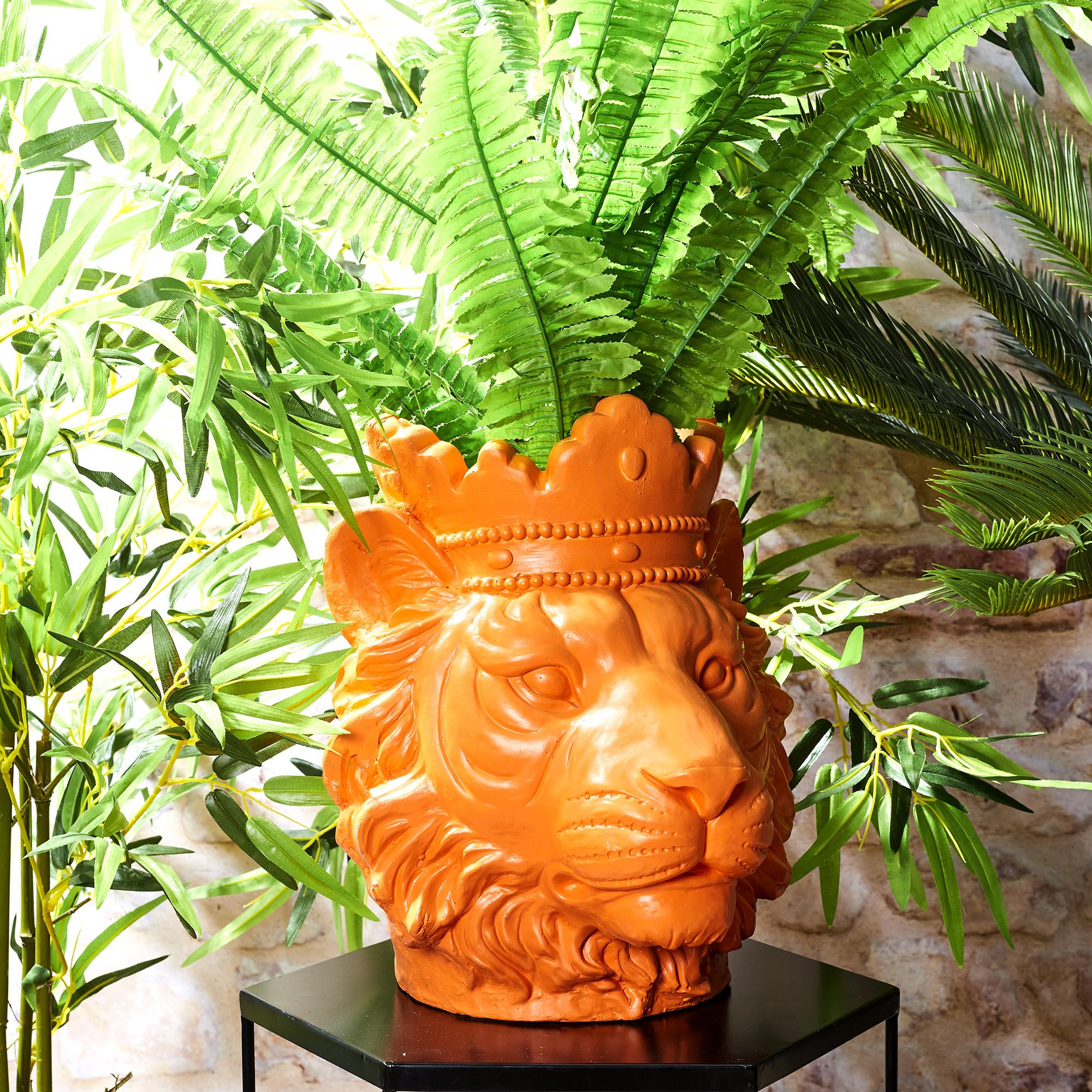 LION MAGNESIA ORANGE PORTE PLANTE H35CM