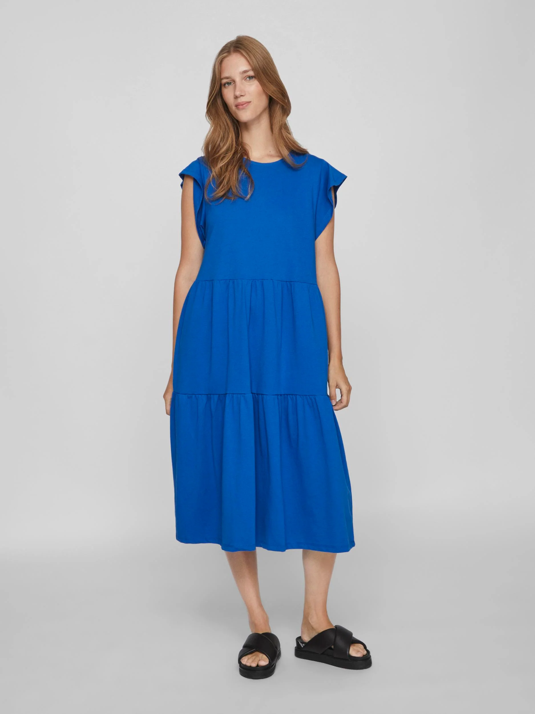 Vila  Visummer midi kjole - Lapis Blue