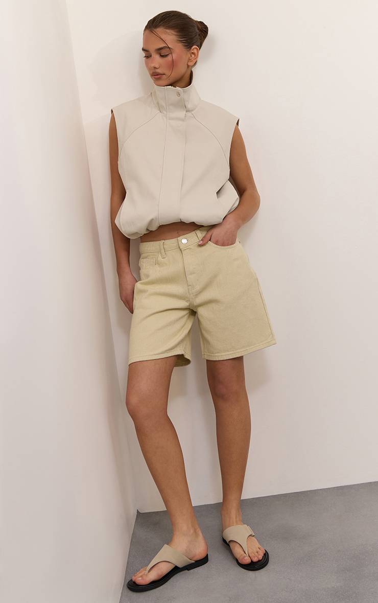 Butter Yellow Short En Jean Taille Basse