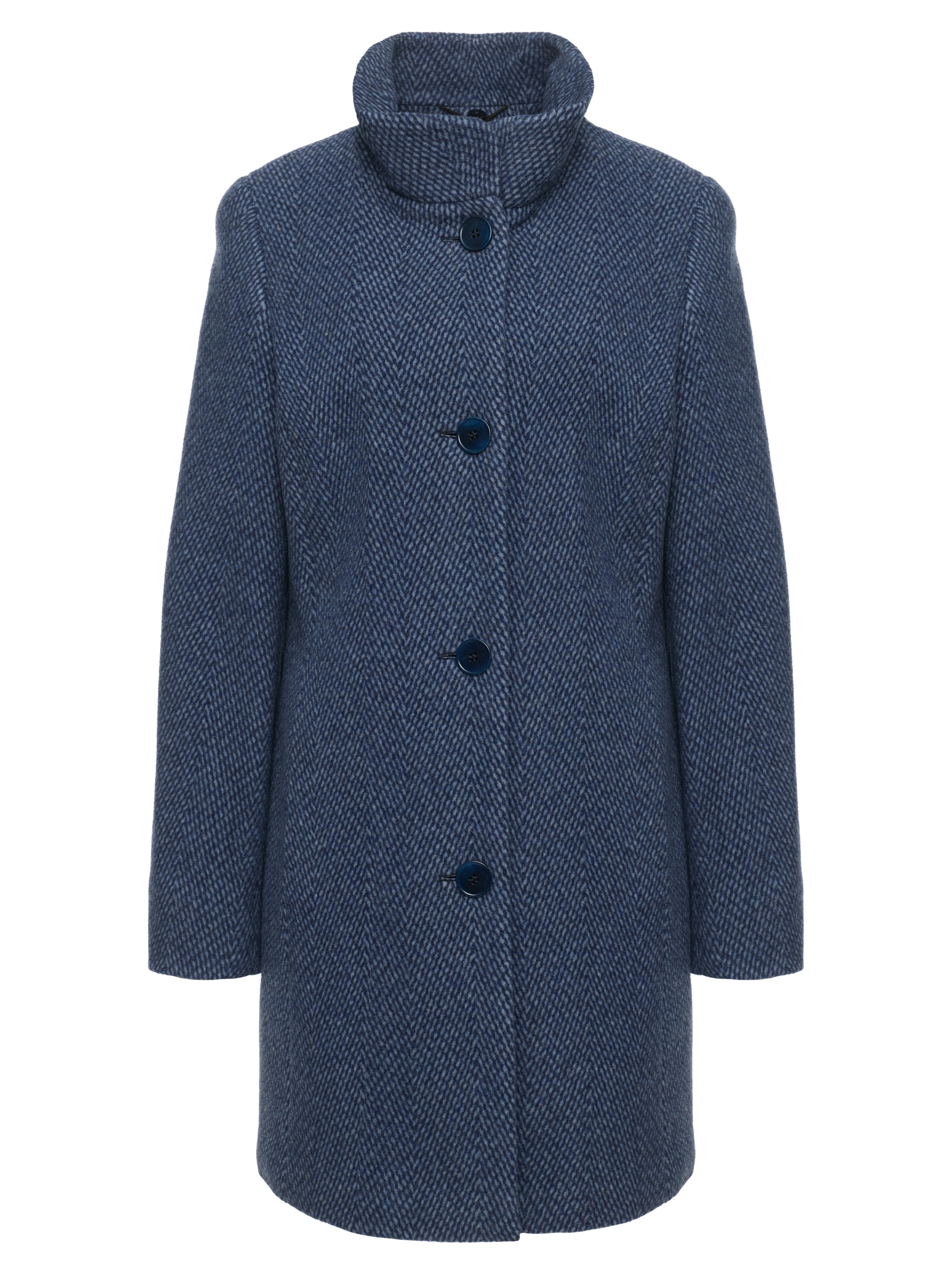 MANISA Wolljacke mit Kapuze mit Stehkragen und Kapuze, in Tweed-Optik