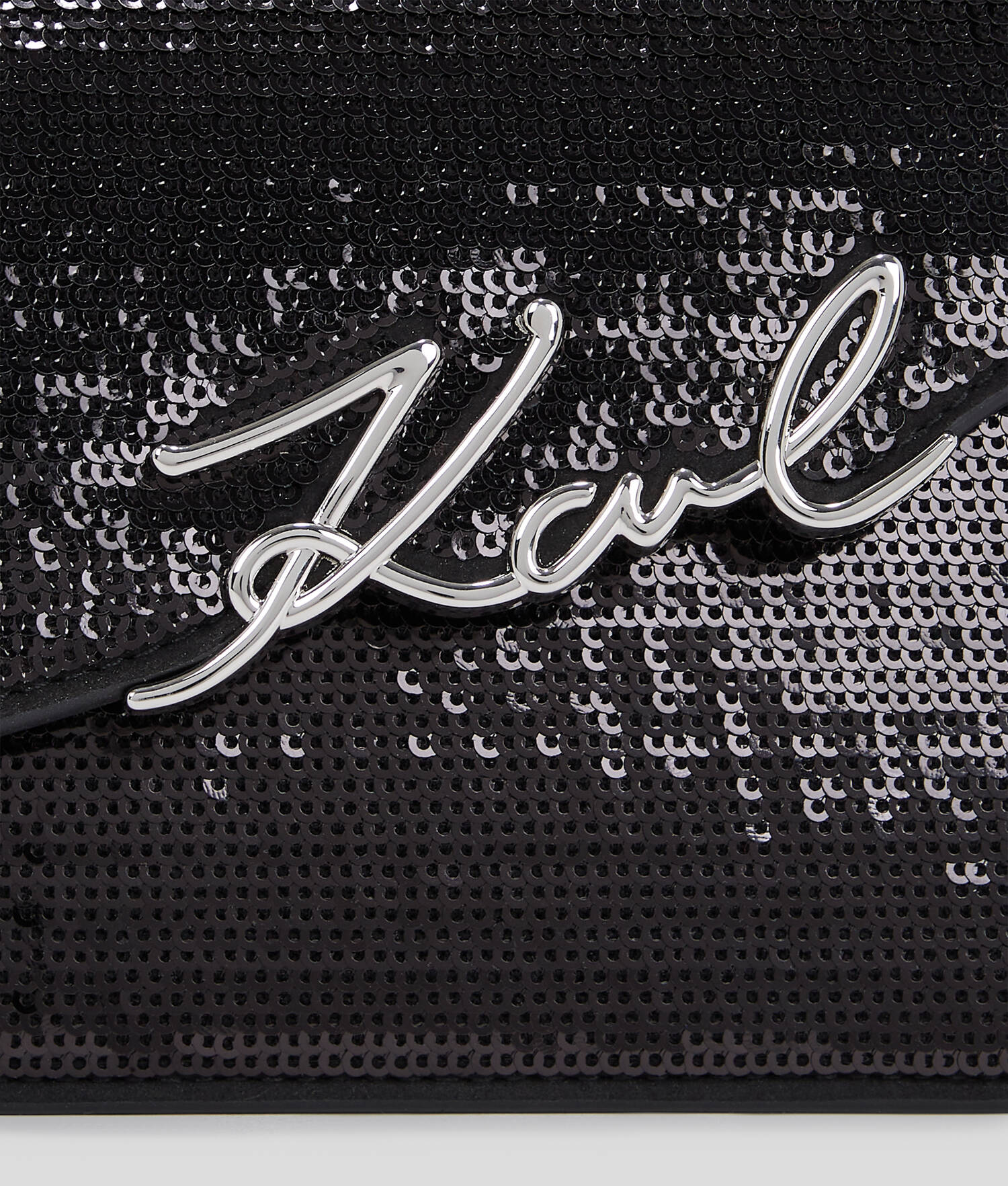 SAC BANDOULIÈRE À SEQUINS FIN K/SIGNATURE