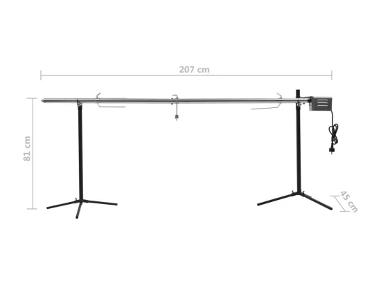 Gril de barbecue automatique avec moteur Inox 207x45x81 cm