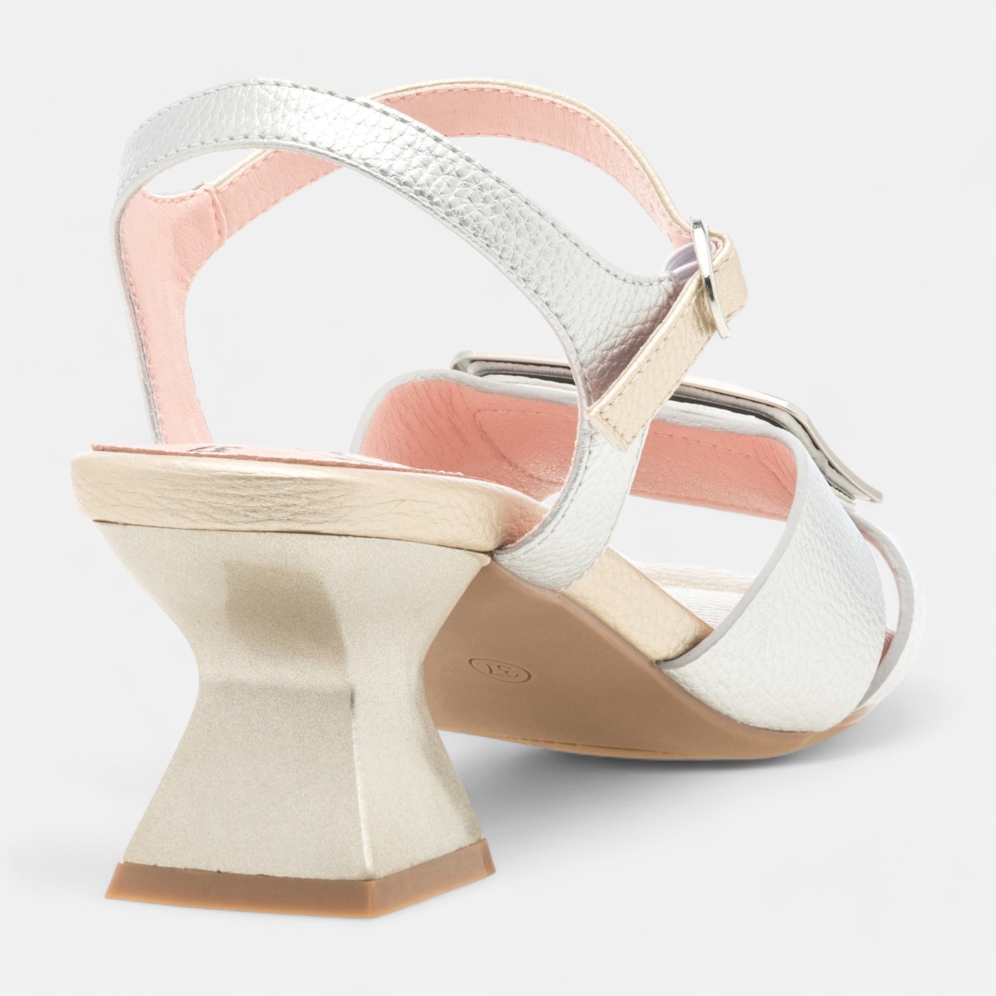 Nu-pieds à talon Femme or