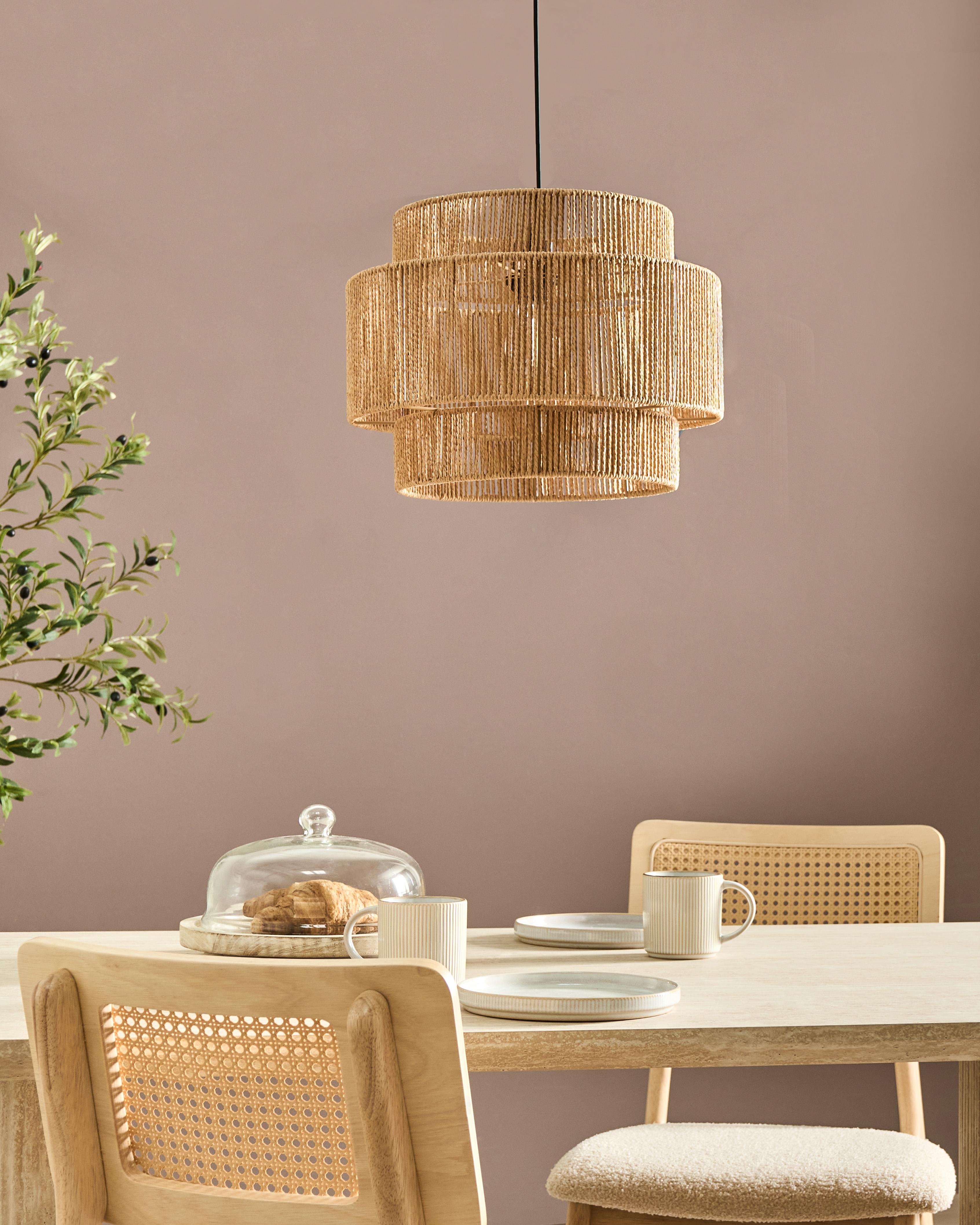 Hanglamp WOKIRO Papierkoord Natuurlijk