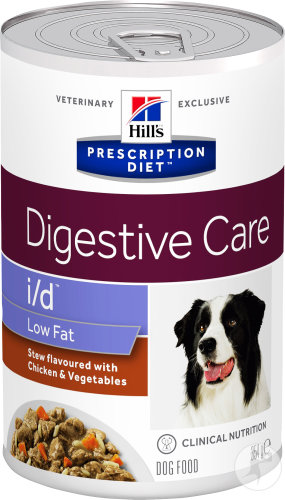 Hill's Pet Nutrition Prescription Diet I/D Low Fat Canine Mijoté Goût De Poulet Et Légumes 12x354g