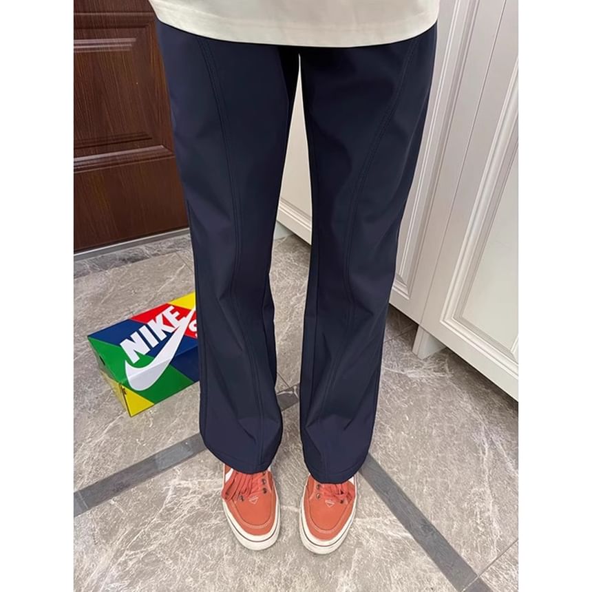Kimeya - Hoge taille, rechte cargobroek met effen pijpen