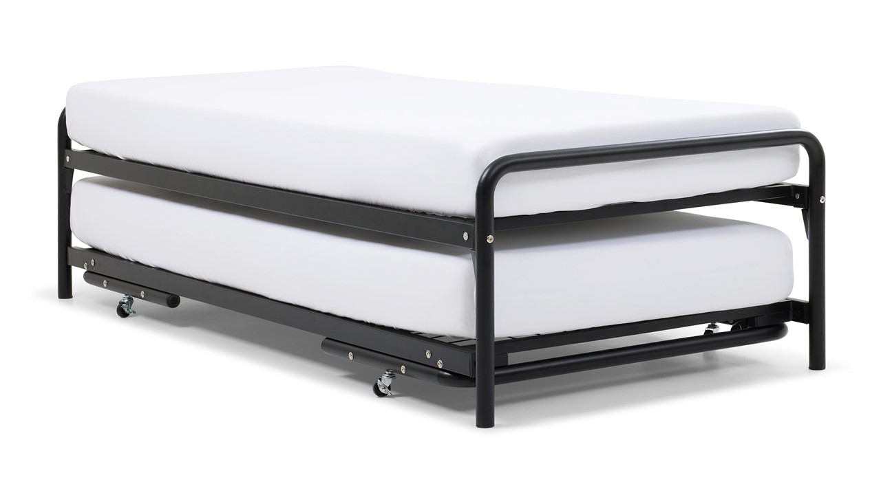 Bed met onderschuifbed Doppia zwart