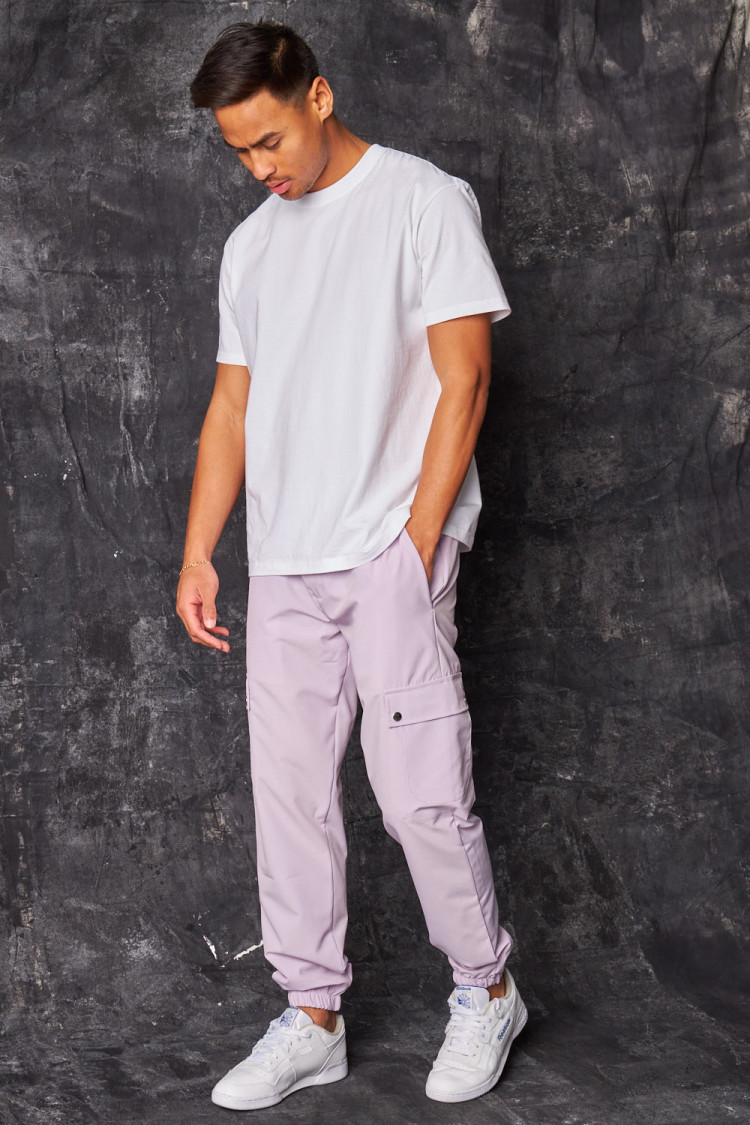 Pantalon de jogging fluide cargo violet