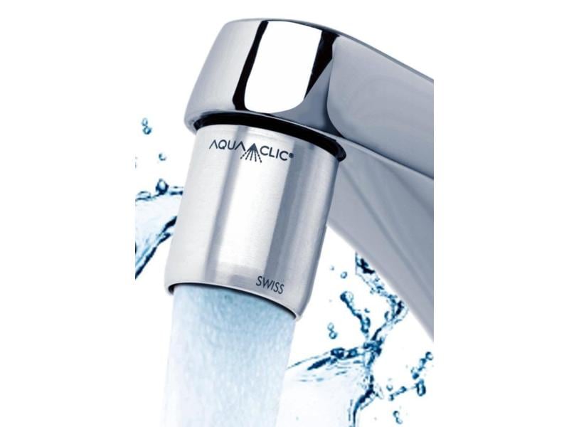AquaClic Strahlregler AquaClic Inox Pur 50 % Wasser sparen, passend für jede Standartarmatur