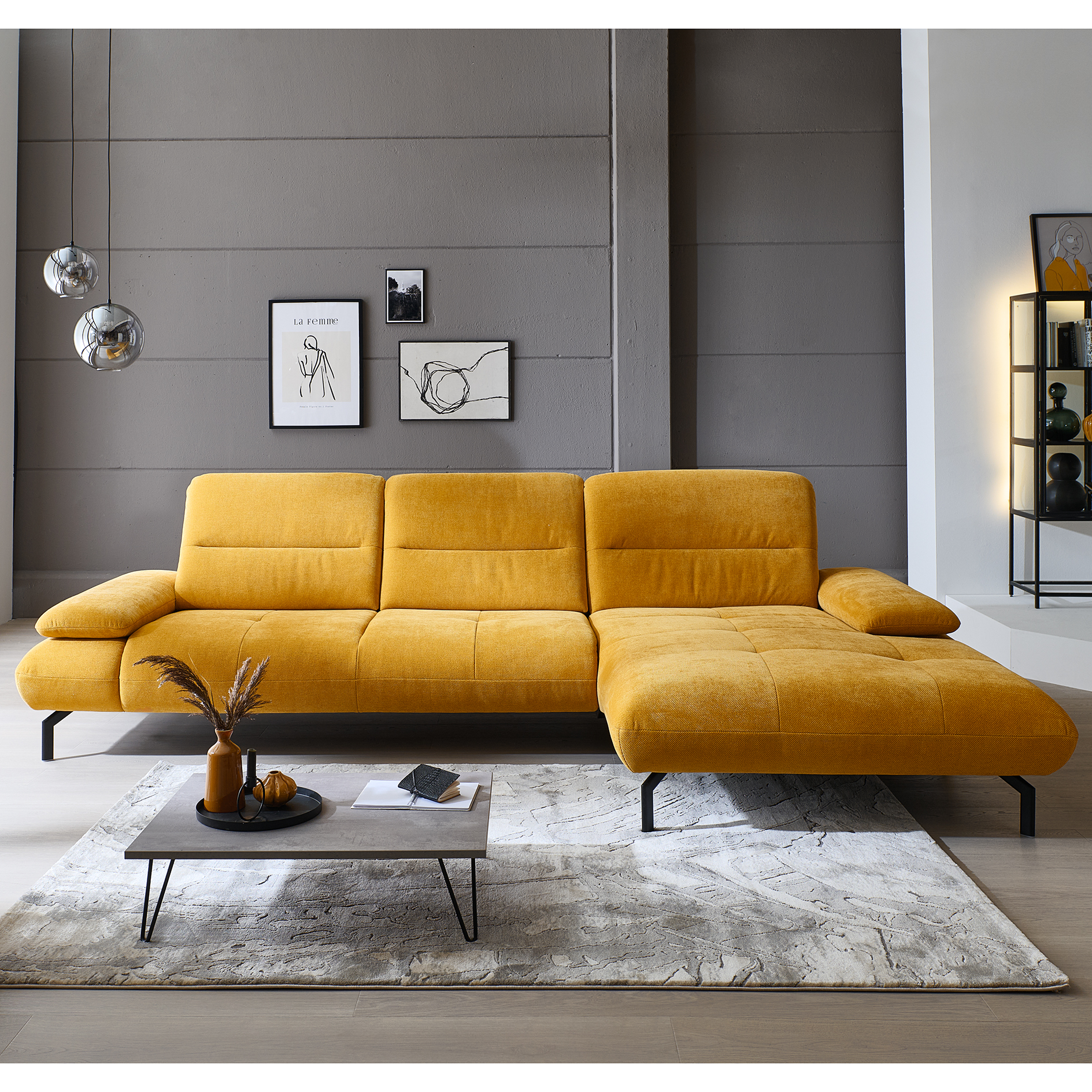 polsterpower Ecksofa - sun -Basismodell - Canape rechts