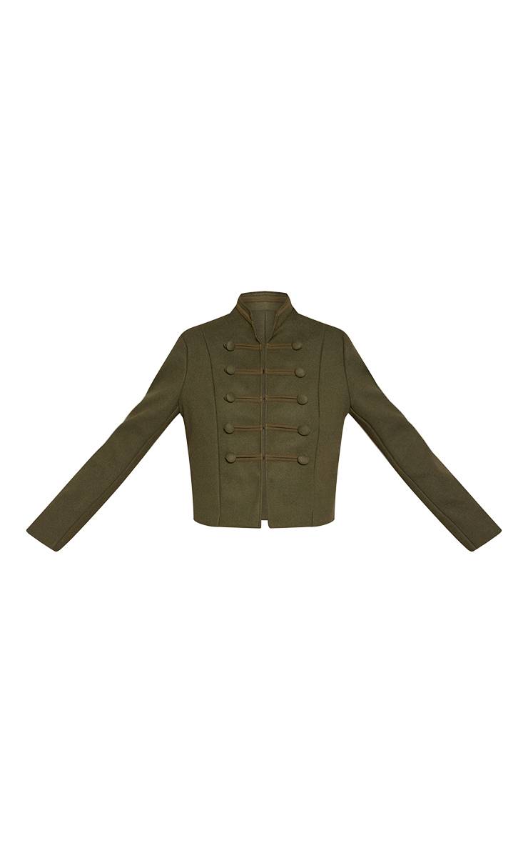 Kaki Veste Militaire À Boutons