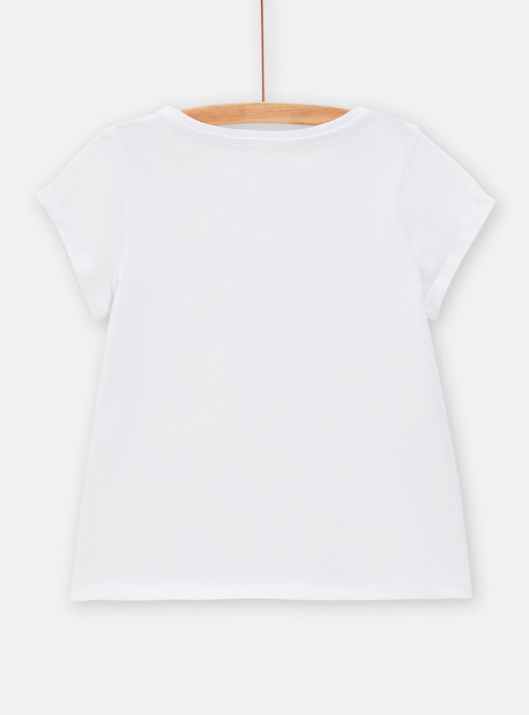 T-shirt manches courtes blanc pour fille