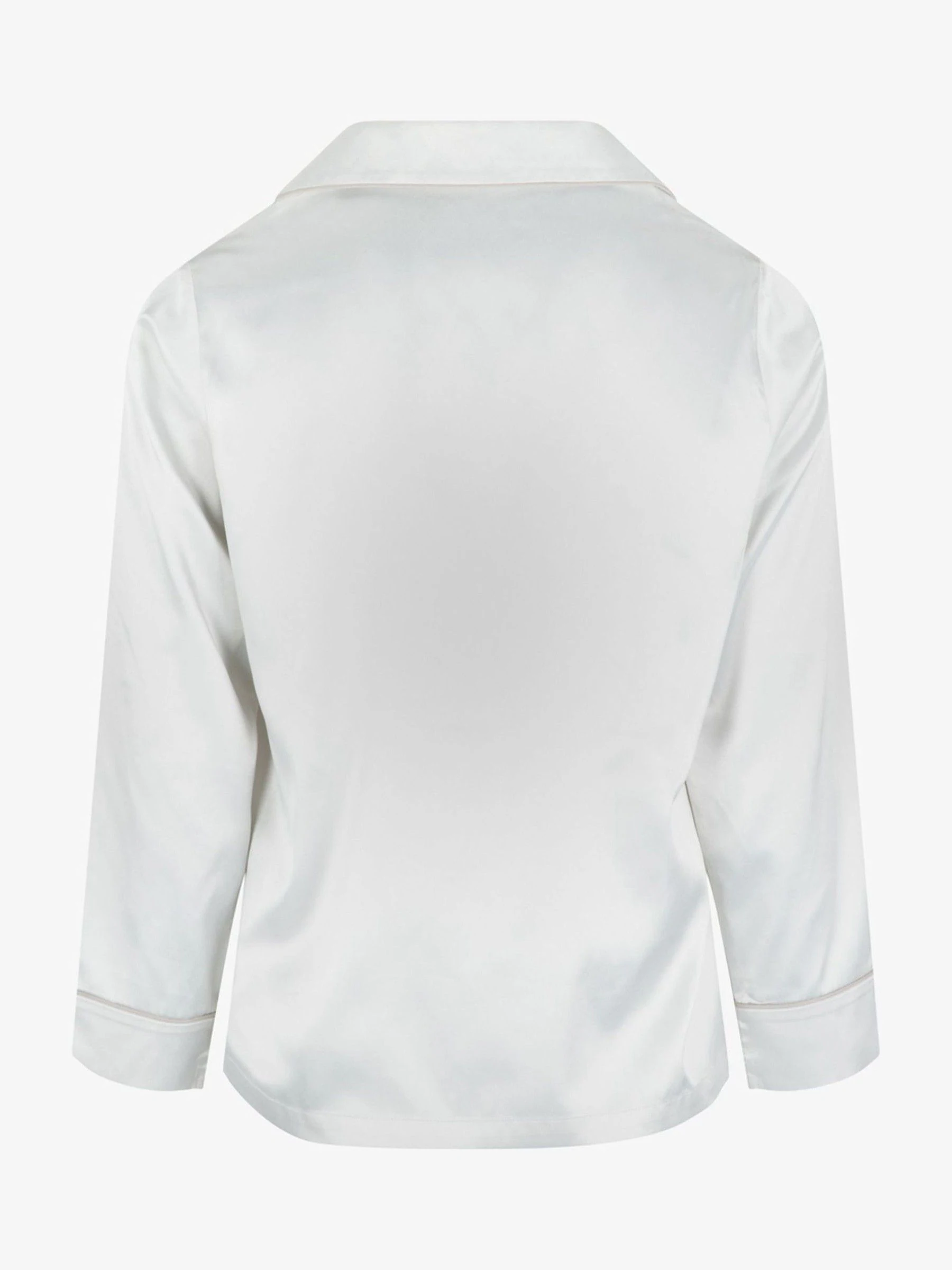 Crème - The Little Tailor Satijnen Pyjama met Knoopsluiting voor Kerstmis