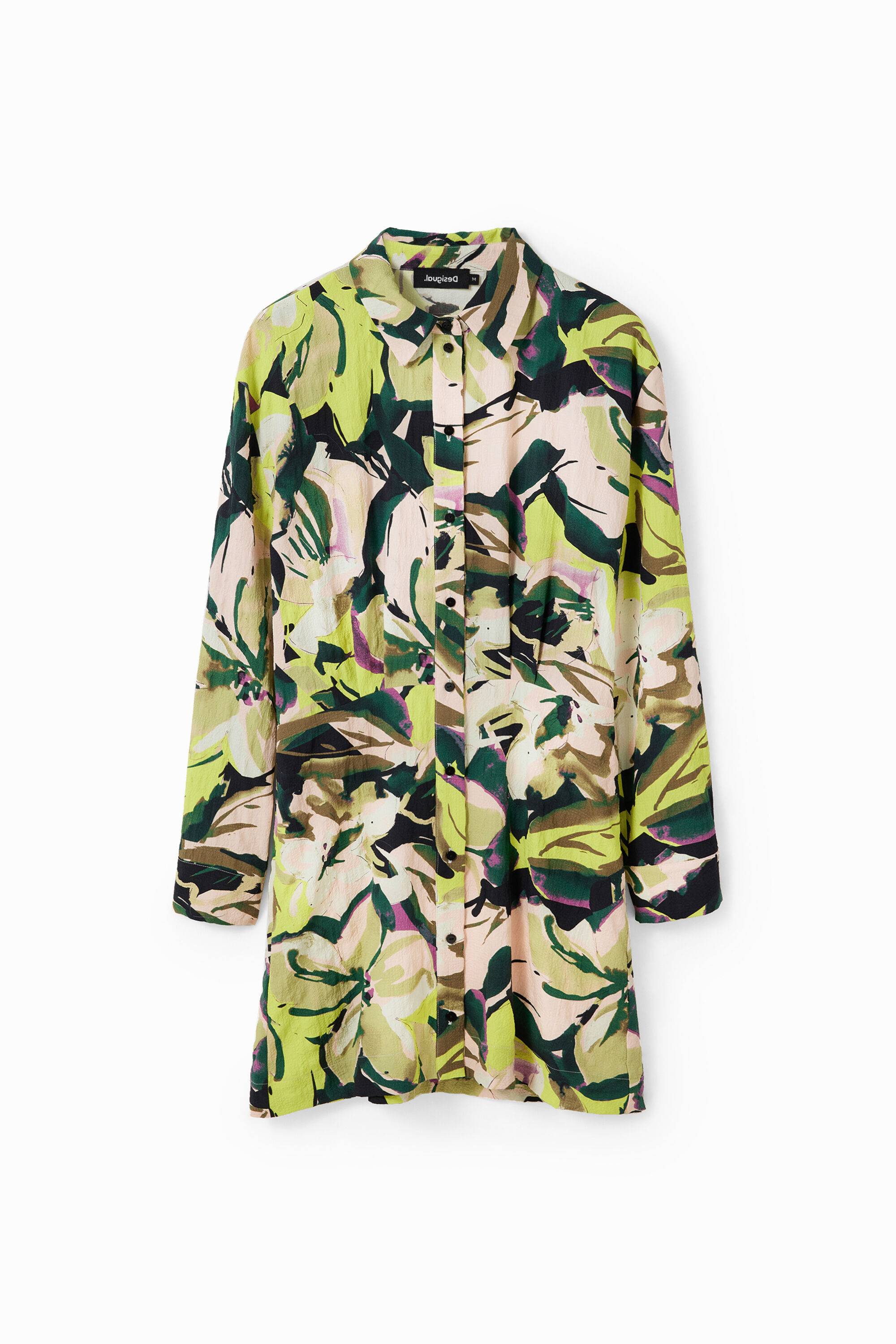 Robe chemise courte fleurs