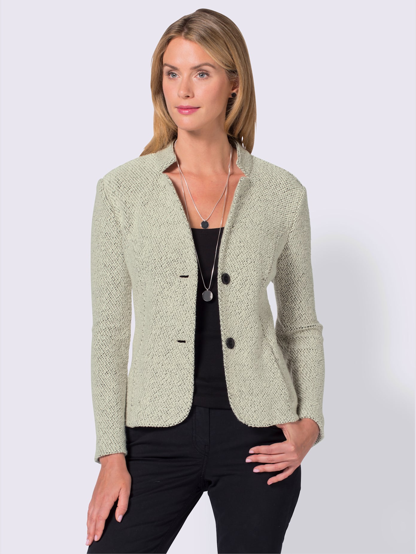 Blazer doux au col montant