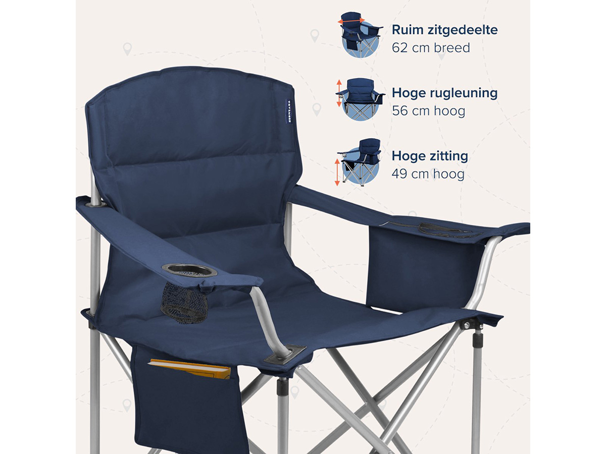 TRVLMORE XL vouwstoel met koelvak - Blue