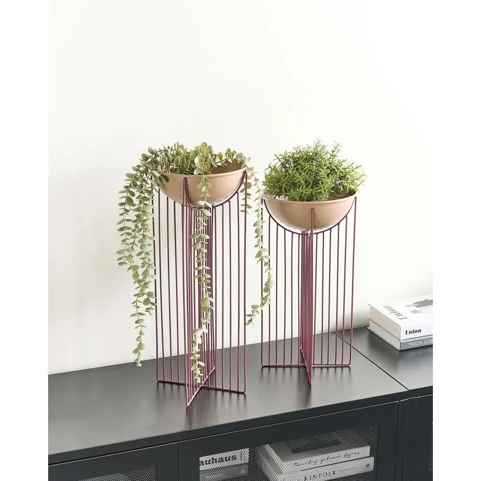 FICARIA - Bloempot set van 2 - Roze - Metaal