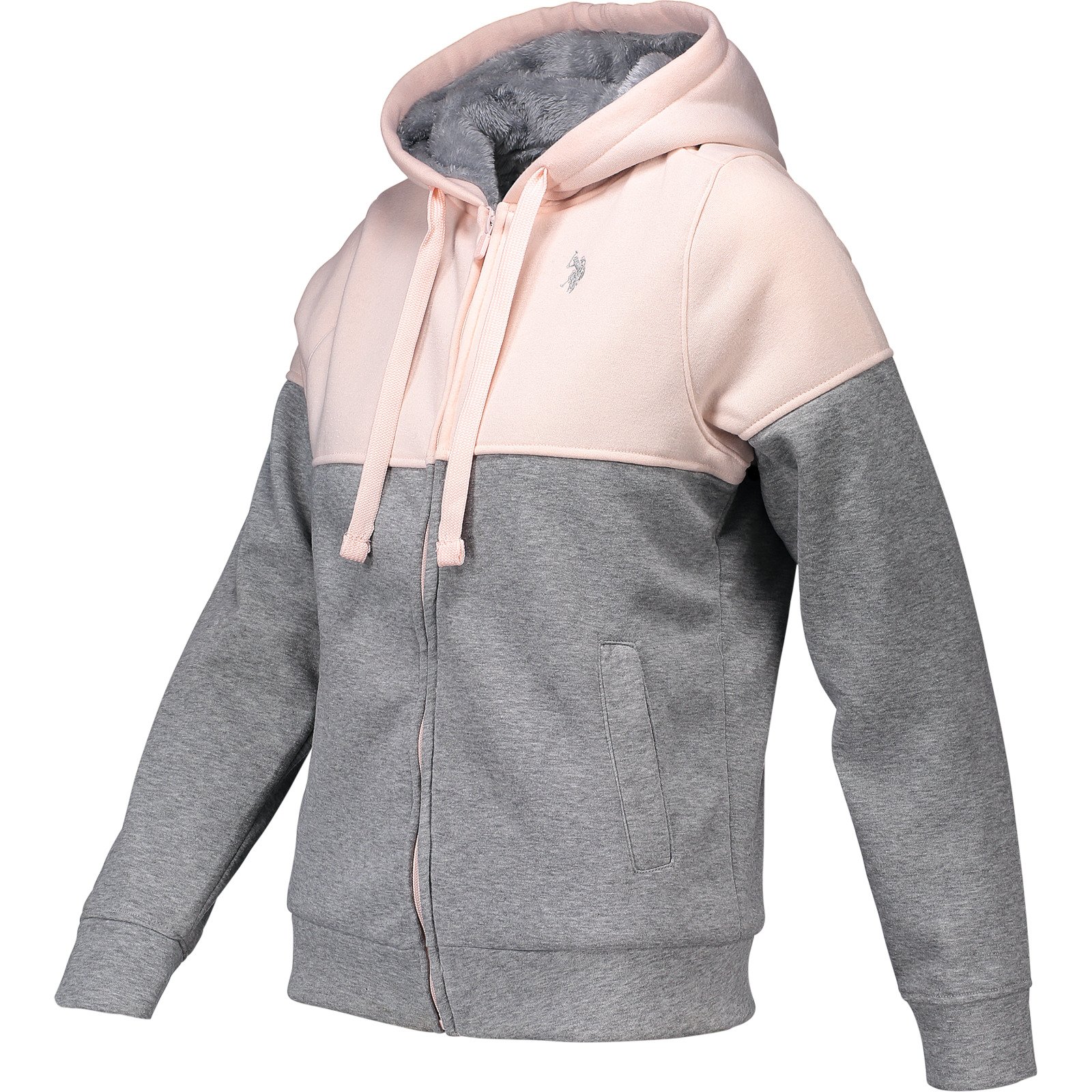US Polo 2Farb Teddyjacke Da., rosa, L