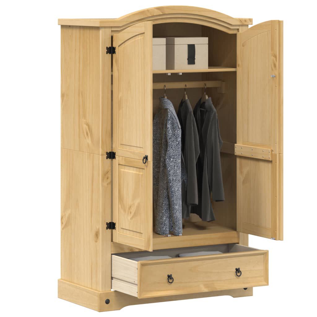 vidaXL Corona kledingkast, 101x52x170 cm, massief grenenhout