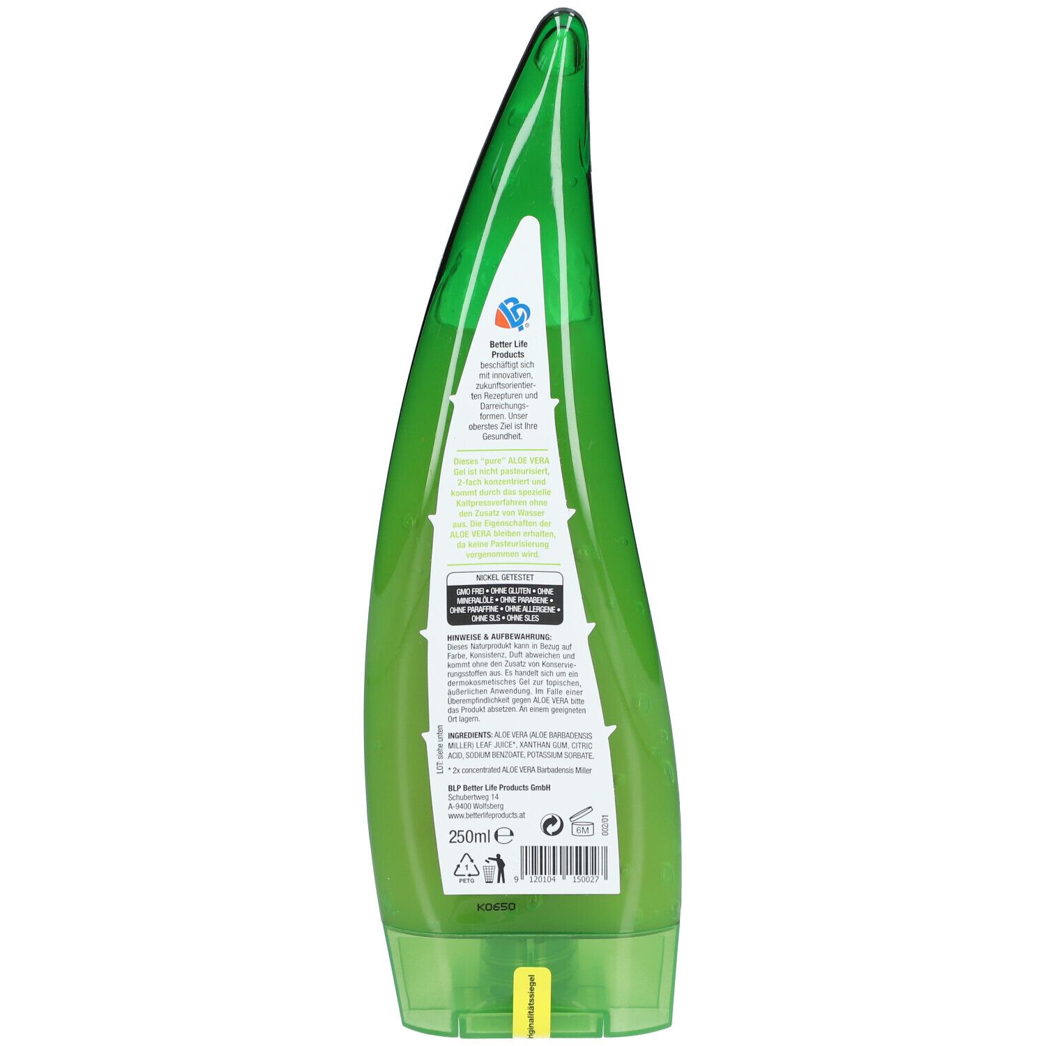 Better Life Products Aloe Vera Gel pur