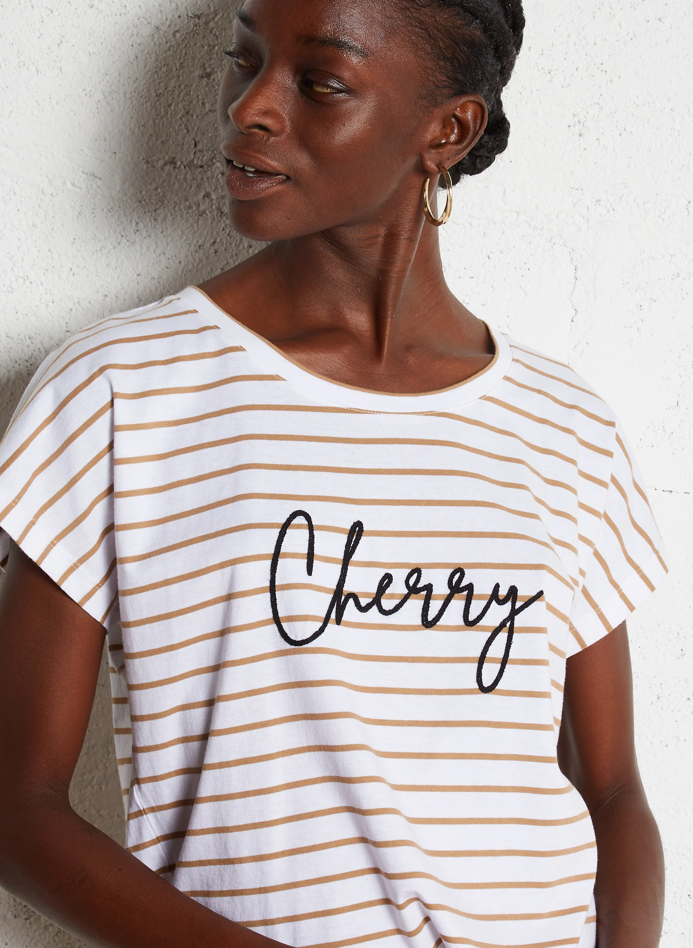 COTTARD - Tee-shirt droit col rond en coton | Blanc