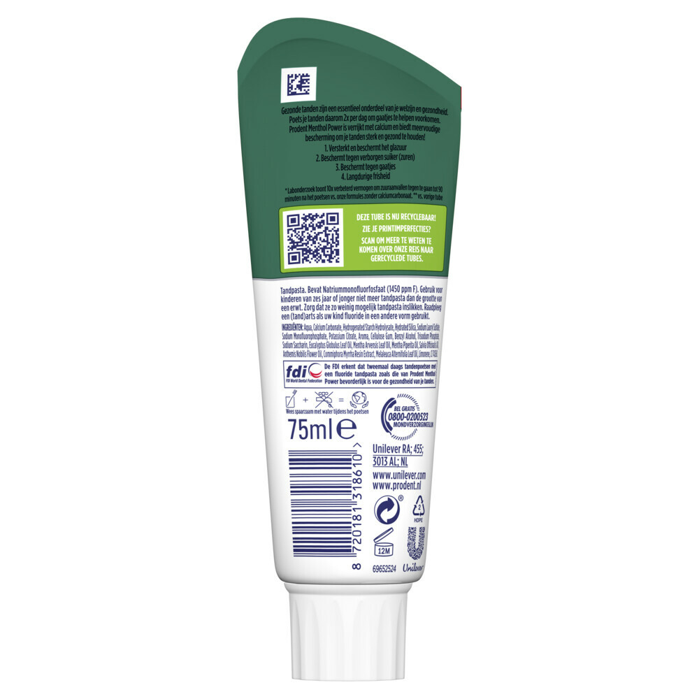 12x Prodent Tandpasta Menthol Power75 ml