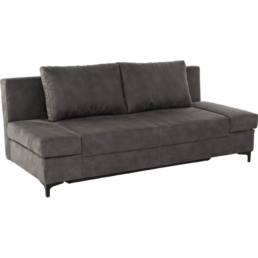 Bettsofa Jerry Cordstoff grau, Bettkasten