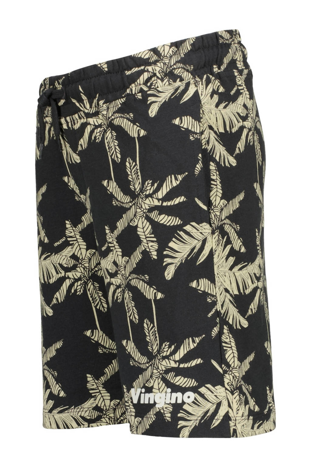 Vingino sweatshort Rapos met all over print antraciet/beige