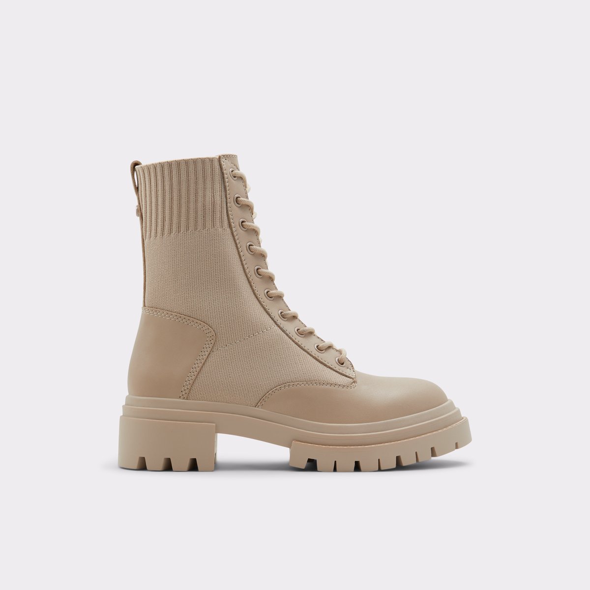 Reflow Light Beige Women Combat boots