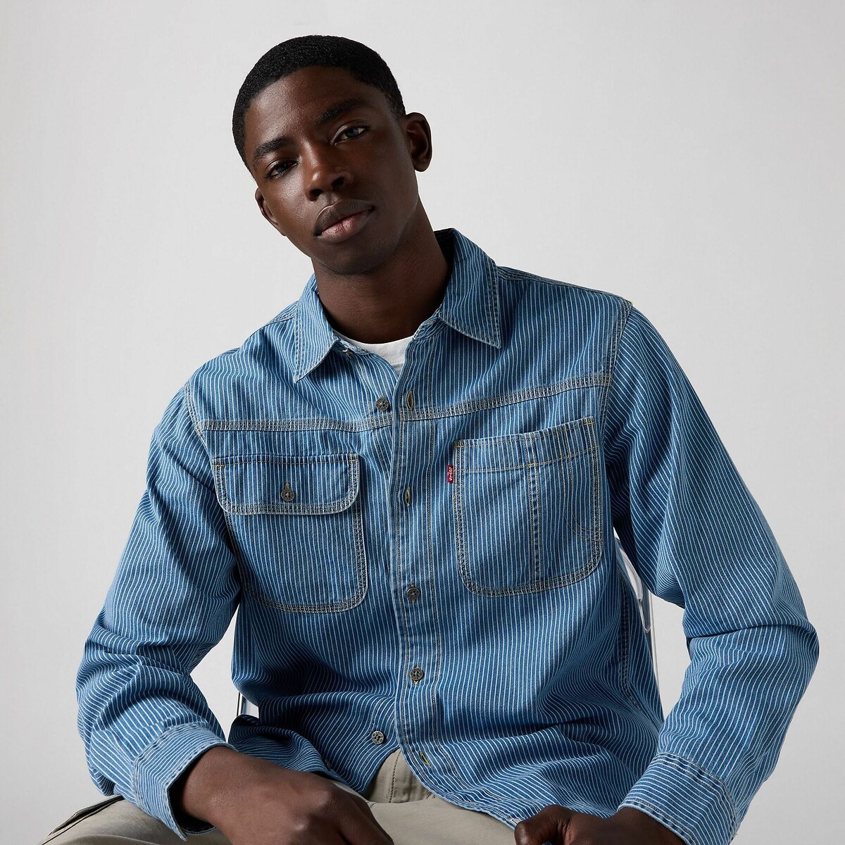 Camisa listrada de sarja LEVI'S, modelo Worker