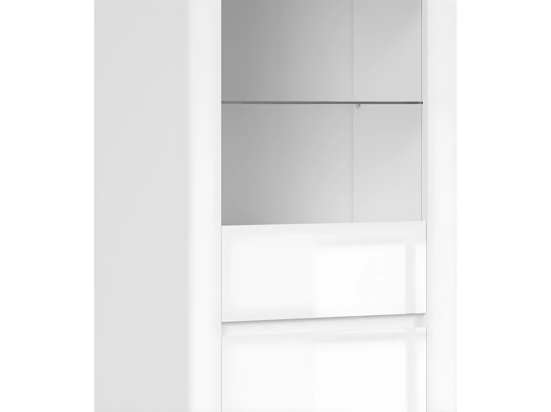 Vitrine 2 portes Hella Blanc et Bois
