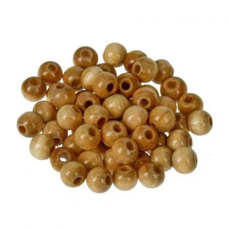 Glorex Holzperlen Mix blau, 6 mm, 118 Stück